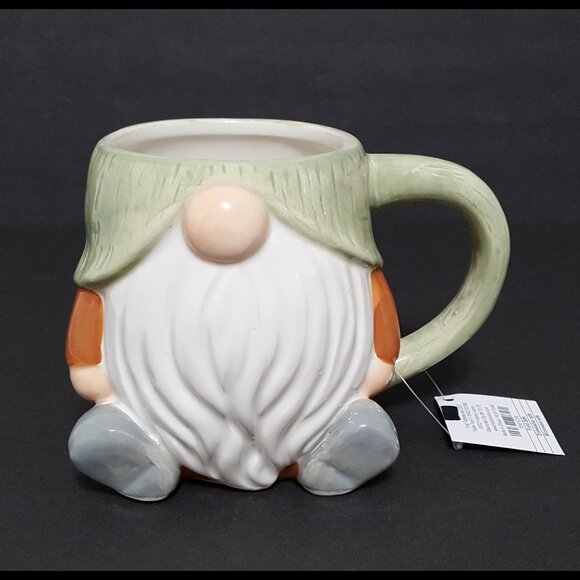 NEW Green Fall Figural Gnome Mug 17 OZ Ceramic - Picture 1 of 6